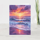 Carte Marée violette | Couché de soleil violet Océan Vag (Devant)