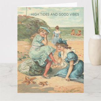 Carte Marées hautes et salutation Good Vibes