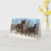 Carte Mares d'Oldenburg et de Hanoverian en neige (Fleur jaune)