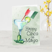 Carte Margarita avec drapeau mexicain pour Cinco de Mayo (Fleur jaune)