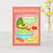 Carte Margarita Guacamole Joyeux 50e anniversaire (Fleur jaune)