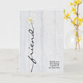 Carte marguerite ami fleur sur bois merci (Fleur jaune)