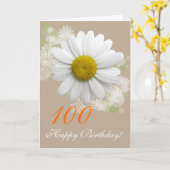 Carte marguerite blanche d'anniversaire de l'âge (Fleur jaune)