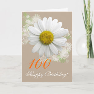 Carte marguerite blanche d'anniversaire de l'âge
