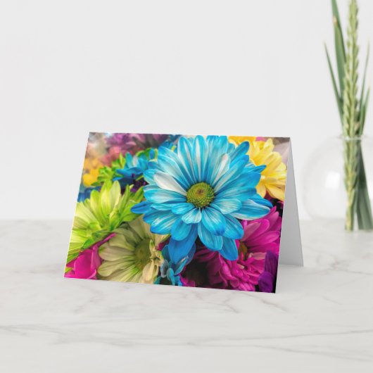 Carte marguerite colorée (Devant)