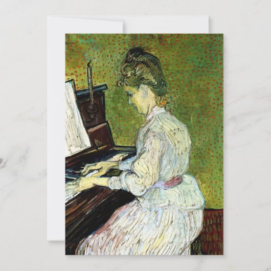 Carte Marguerite Gachet au piano par Vincent van Gogh (Devant)