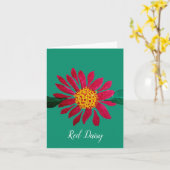Carte Marguerite Rouge Vierge (Fleur jaune)