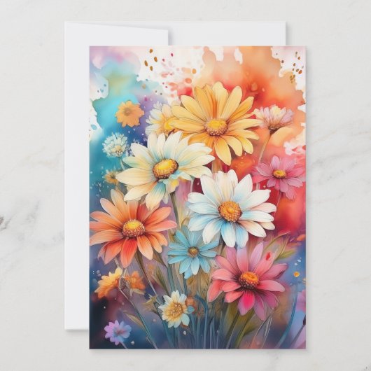 Carte Marguerites à l'aquarelle (Devant)