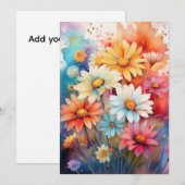 Carte Marguerites à l'aquarelle (Devant / Derrière)