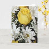 Carte Marguerites blanches de rose jaune (Fleur jaune)