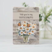 Carte Marguerites blanches et papillons monarques occide (Debout devant)