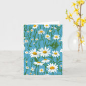 Carte Marguerites Blanches Sur Turquoise (Fleur jaune)