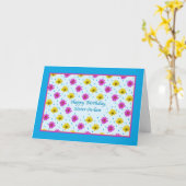 Carte Marguerites d'anniversaire, de belle-soeur, roses (Fleur jaune)