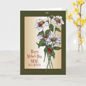 Carte Marguerites et coccinelles : Le jour de mère (Fleur jaune)