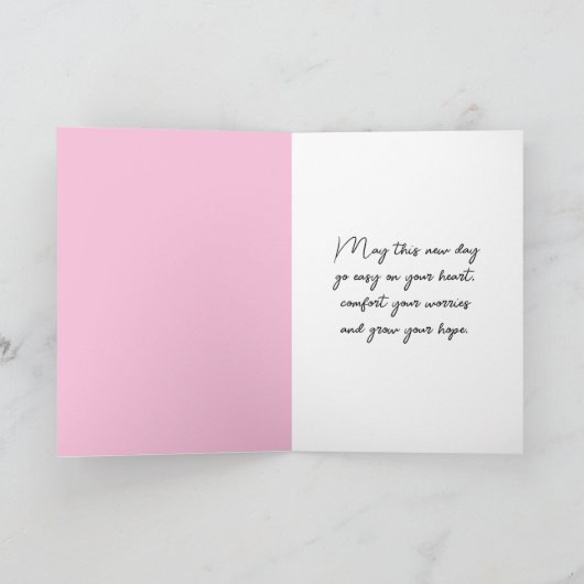 Carte Marguerites Fleurs sauvages roses dans un champ (Intérieur)