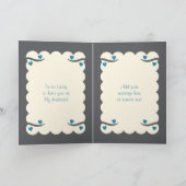 Carte Mari 25e anniversaire hibou gris bleu (Intérieur)