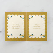 Carte Mari 50e anniversaire oiseaux or bleu (Intérieur)