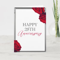 Mari à cadre d'argent minimal 25e anniversaire