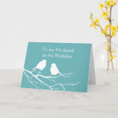 Carte Mari Anniversaire mignon Bruant Couple d'oiseau en (Fleur jaune)