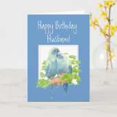 Carte Mari Anniversaire, Parrots Romantiques, Oiseaux (Fleur jaune)