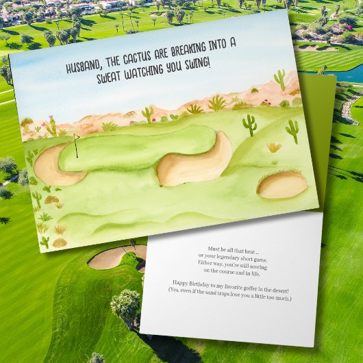 Carte Mari, Birthday Desert Golf Course Aquarelle