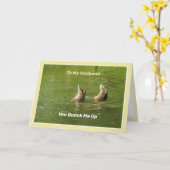 Carte Mari Bonne Anniversaire Mignonne Canards Drôle (Fleur jaune)