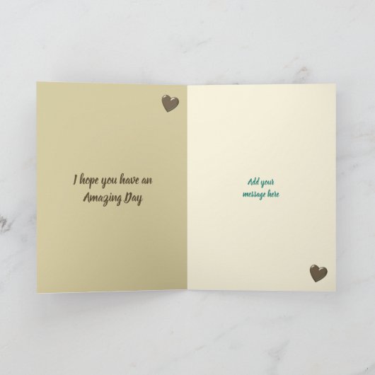 Carte Mari brun vert orange d'anniversaire (Intérieur)