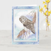 Carte Mari d'anniversaire avec le grand oiseau gris et (Fleur jaune)