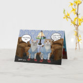 Carte Mari de chats Funny personnalisable Anniversaire (Fleur jaune)