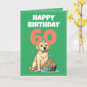Carte Mari du Cute Green and White Lab 60e anniversaire
