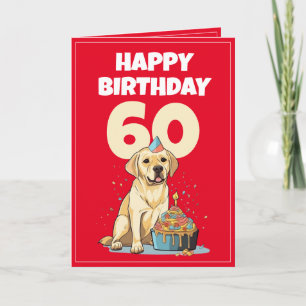 Carte Mari du Cute Red and White Lab 60e anniversaire