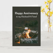 Carte Mari Époux Ami Feu de Camping En Plein Air (Fleur jaune)