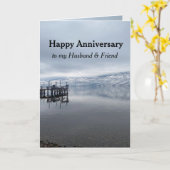 Carte Mari et ami Anniversaire Peaceful Lake Dock (Fleur jaune)