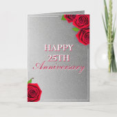 Carte Mari floral d'argent moderne 25e anniversaire (Devant)