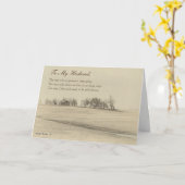 Carte Mari heureux de fête des pères, sépia à la maison (Fleur jaune)