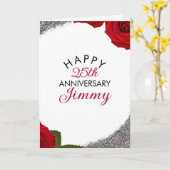 Carte Mari moderne Parties scintillant en argent 25e ann (Fleur jaune)