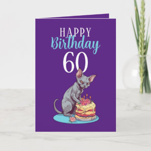 Carte Mari mou pourpre et bleu Sphynx 60e anniversaire