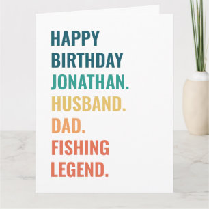 Carte Mari Papa Pêche Légende Nom personnalisé Anniversa