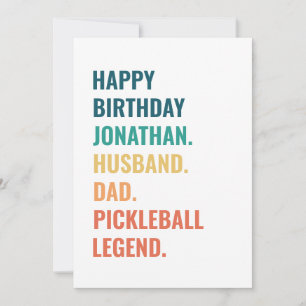 Carte Mari Papa Pickleball Legend Nom personnalisé Anniv