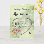 Carte Mari personnalisé 10e anniversaire (Fleur jaune)