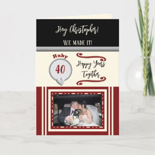 Carte Mari ruby 40e anniversaire crème noire photo