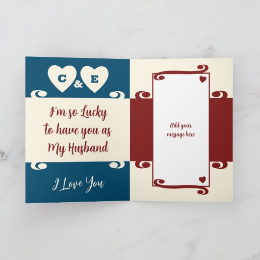 Carte Mari ruby 40e anniversaire photo bleue (Intérieur)