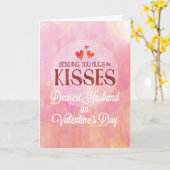 Carte Mari Valentine envoyant des câlins et des baisers (Fleur jaune)