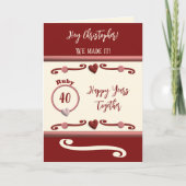 Carte Mari vous aime ruby 40e anniversaire bourgogne (Devant)
