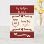 Carte Mari vous aime ruby 40e anniversaire bourgogne (Fleur jaune)
