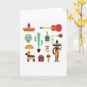 Carte mariachi mexicain (Fleur jaune)