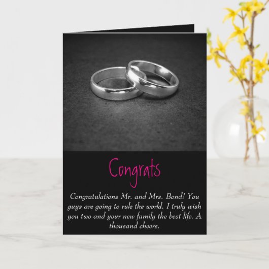 Carte mariage (Fleur jaune)