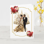 Carte mariage (Fleur jaune)