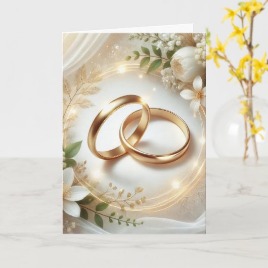 Carte mariage (Fleur jaune)
