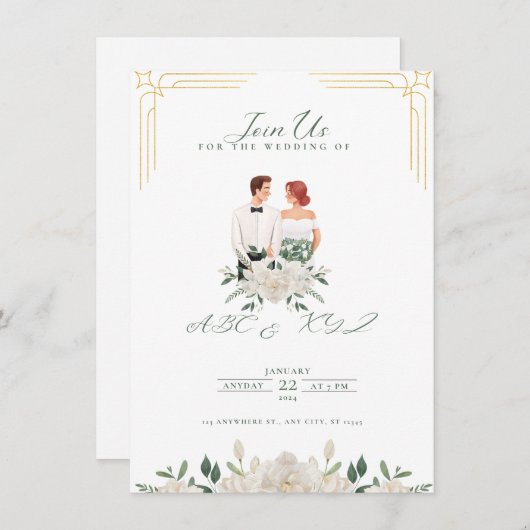 Carte mariage (Devant / Derrière)